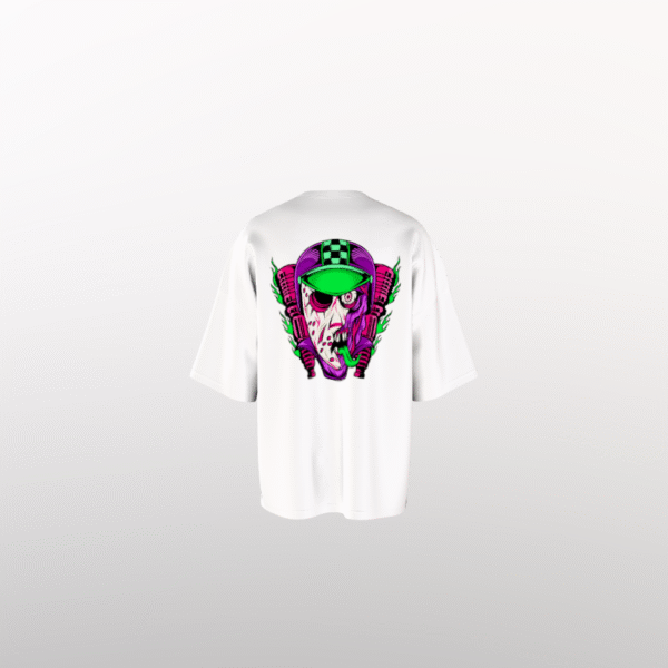 Premium white Zombie biker oversize T-shirt