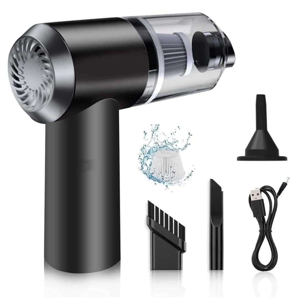 3IN1 Portable Car Vacuum Cleaner with Blower | USB Rechargeable Wireless Handheld Car Vacuum Cleaner Traveling,Portable,Rechargeable (Black)