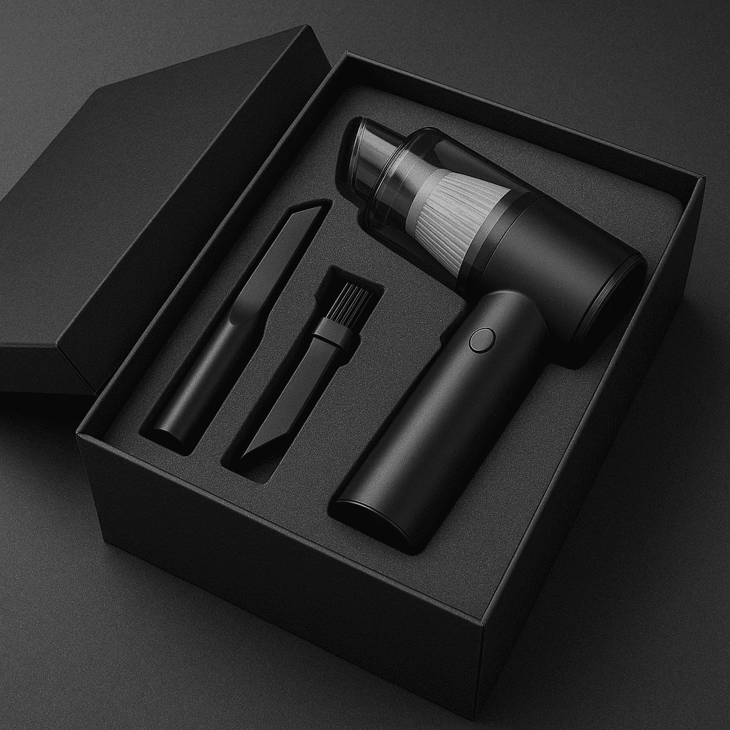 3IN1 Portable Car Vacuum Cleaner with Blower | USB Rechargeable Wireless Handheld Car Vacuum Cleaner Traveling,Portable,Rechargeable (Black) - Image 2