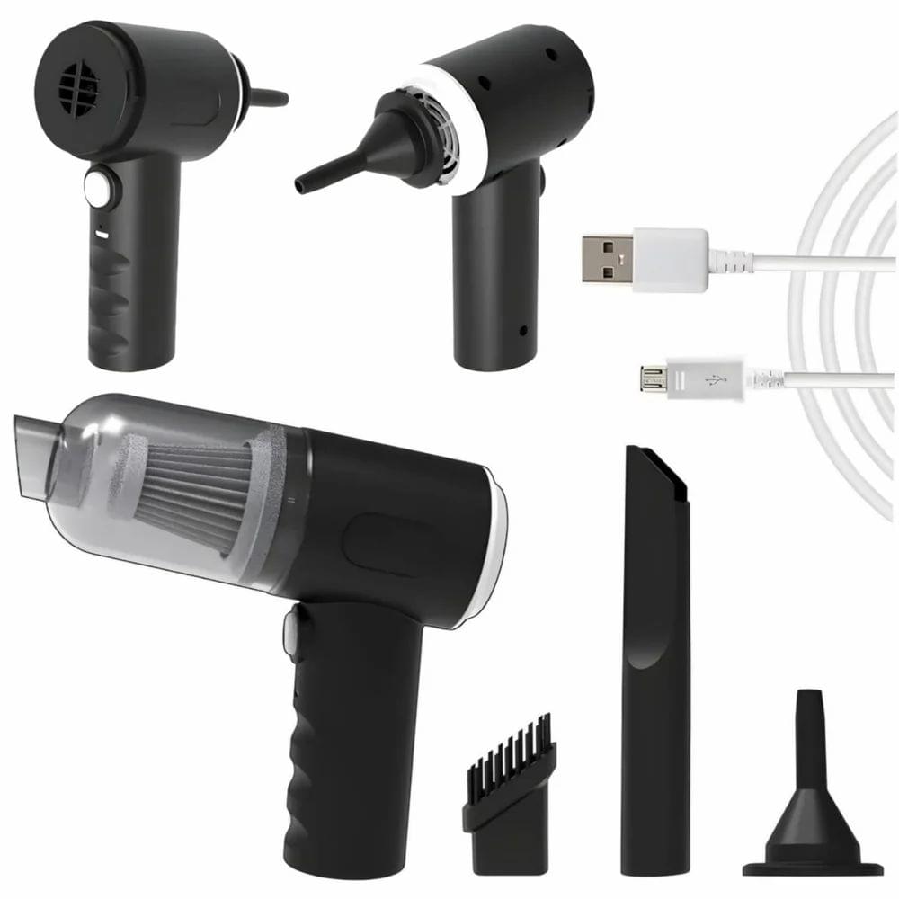 3IN1 Portable Car Vacuum Cleaner with Blower | USB Rechargeable Wireless Handheld Car Vacuum Cleaner Traveling,Portable,Rechargeable (Black) - Image 3